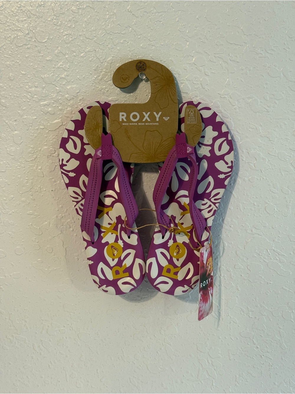 Roxy Vista IV-500 Women's Flip-flops Sandals Purple White Yellow Beach Size 7